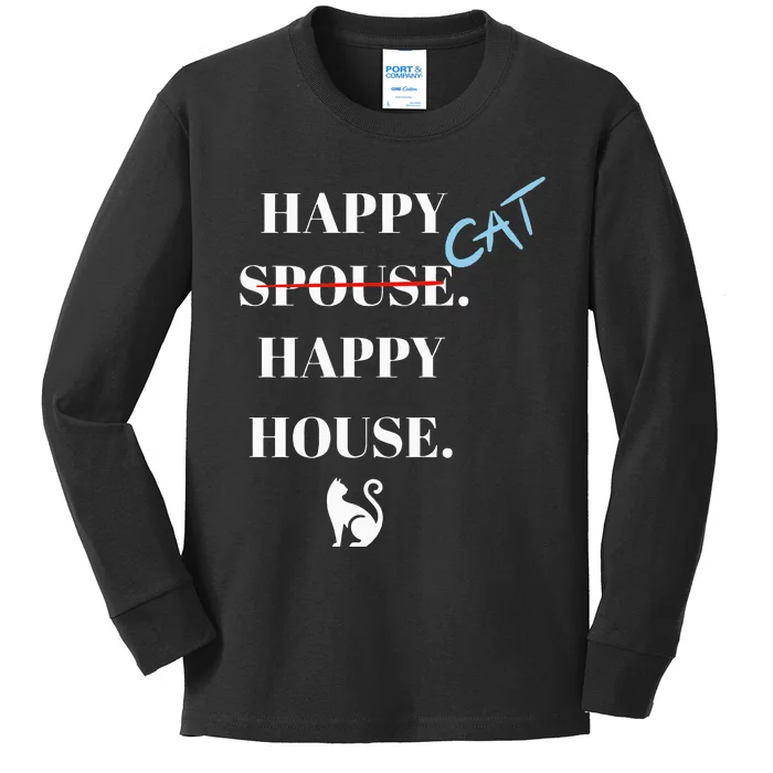 Happy Cat Happy House Kids Long Sleeve Shirt