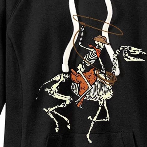 Halloween Cowboy Horse Skeleton Costume Women's Fleece Hoodie