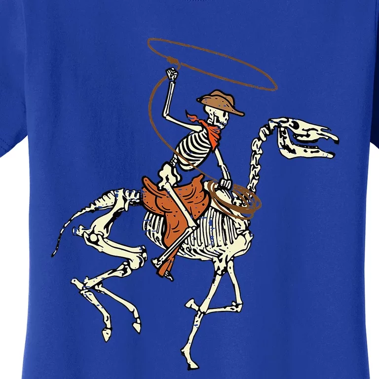 Halloween Cowboy Horse Skeleton Costume Women's T-Shirt