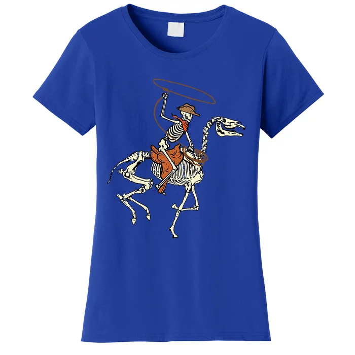 Halloween Cowboy Horse Skeleton Costume Women's T-Shirt