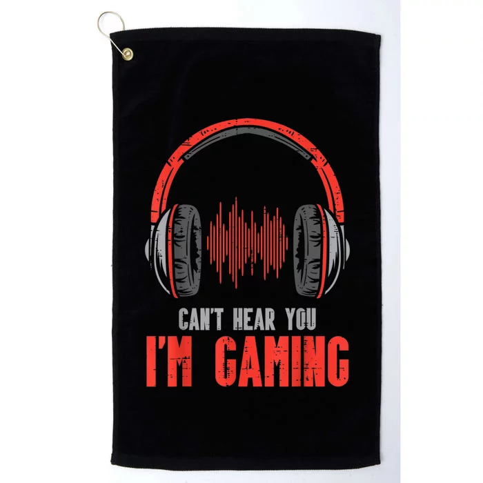 Headphones Cant Hear You Im Gaming Gamer Platinum Collection Golf Towel