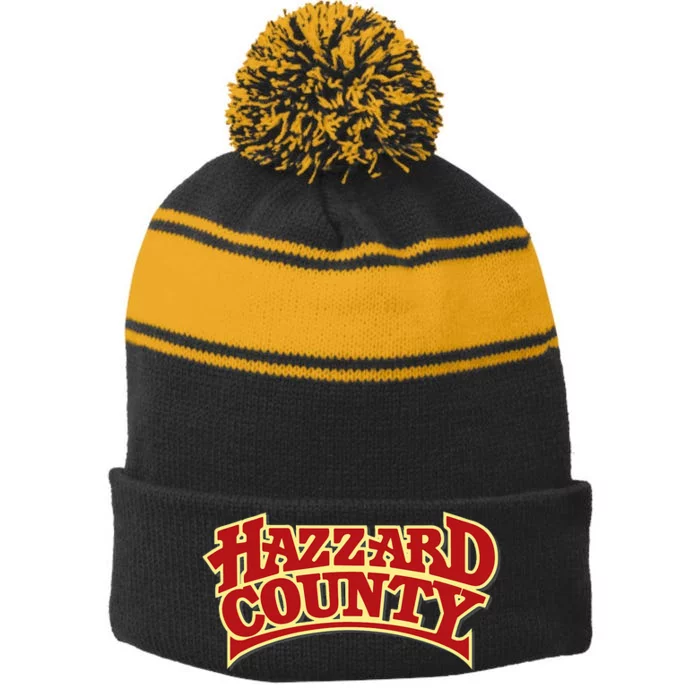 Hazzard County Stripe Pom Pom Beanie