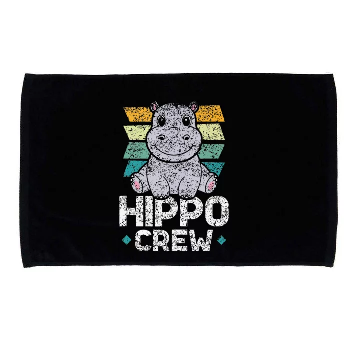 Hippo Crew Hippos Cute Saying Hippopotamus Hippo Microfiber Hand Towel