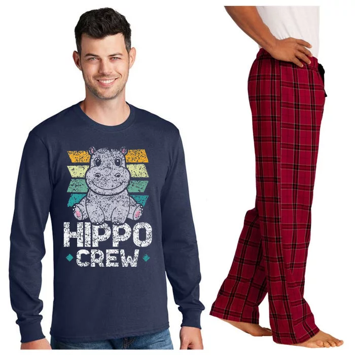 Hippo Crew Hippos Cute Saying Hippopotamus Hippo Long Sleeve Pajama Set