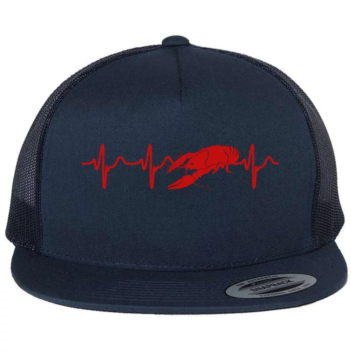 Heartbeat Crawfish Heart Frequency Boil Crew Lobster Season Meaningful Gift Flat Bill Trucker Hat