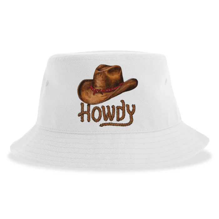 Howdy Cow Hat Howdy Rodeo Western Country Southern Sustainable Bucket Hat