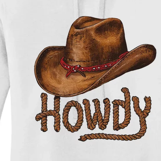 Howdy Cow Hat Howdy Rodeo Western Country Southern Women's Pullover Hoodie