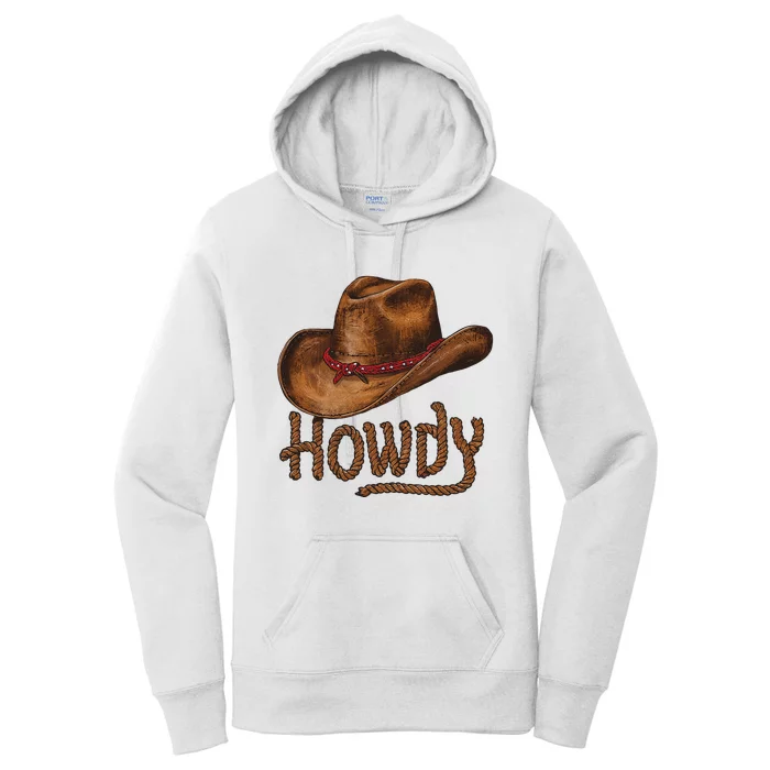 Howdy Cow Hat Howdy Rodeo Western Country Southern Women's Pullover Hoodie