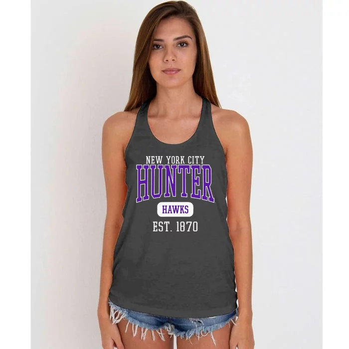 Hunter College Hawks Est. Date Women's Knotted Racerback Tank