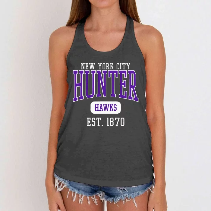 Hunter College Hawks Est. Date Women's Knotted Racerback Tank