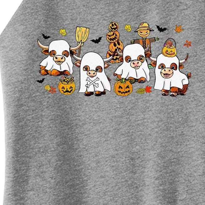 Highland Cow Halloween Women’s Perfect Tri Rocker Tank