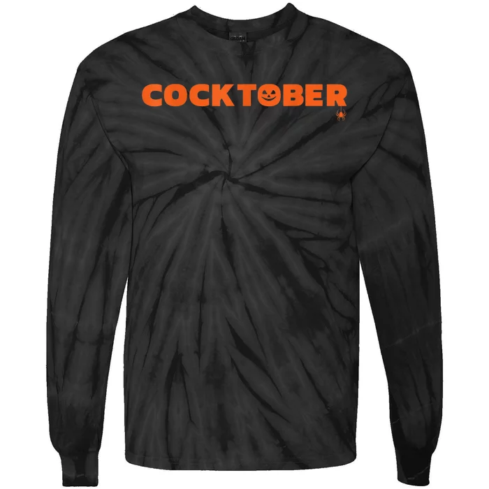 Happy Cocktober Halloween Costume Funny Halloween Tie-Dye Long Sleeve Shirt