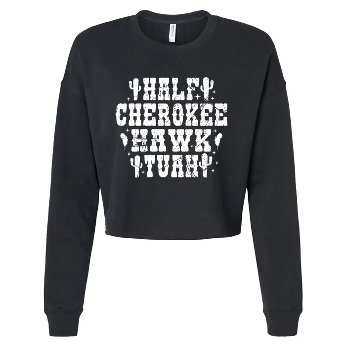 Half Cherokee Hawk Tuah Spit On That Thing Svg Hawk Tuah 24 Cropped Pullover Crew