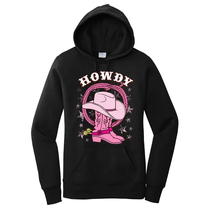 Howdy Cowboy Hat Boots Country Western Rodeo Women's Pullover Hoodie