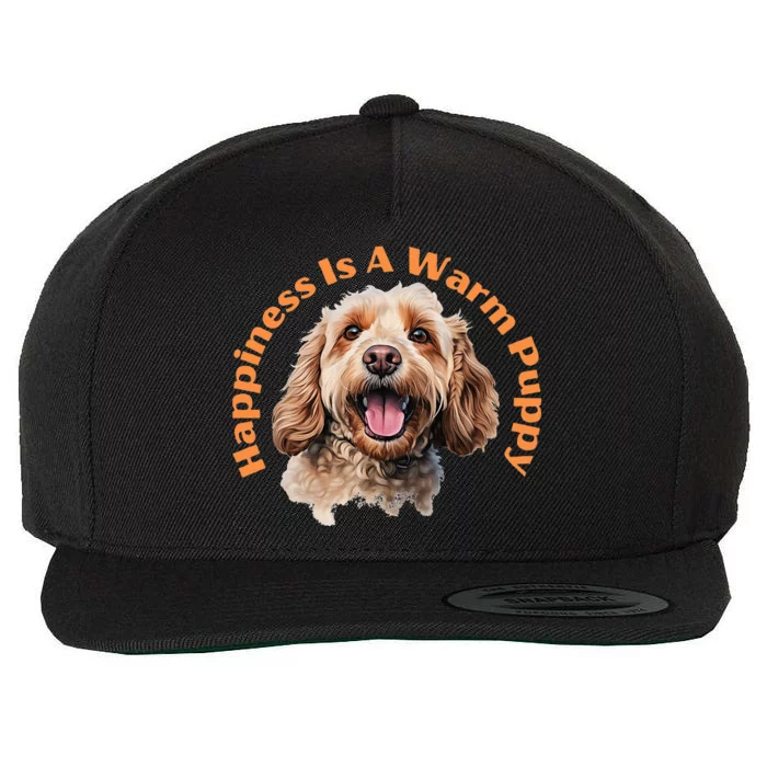 Happy Cockapoo Wool Snapback Cap