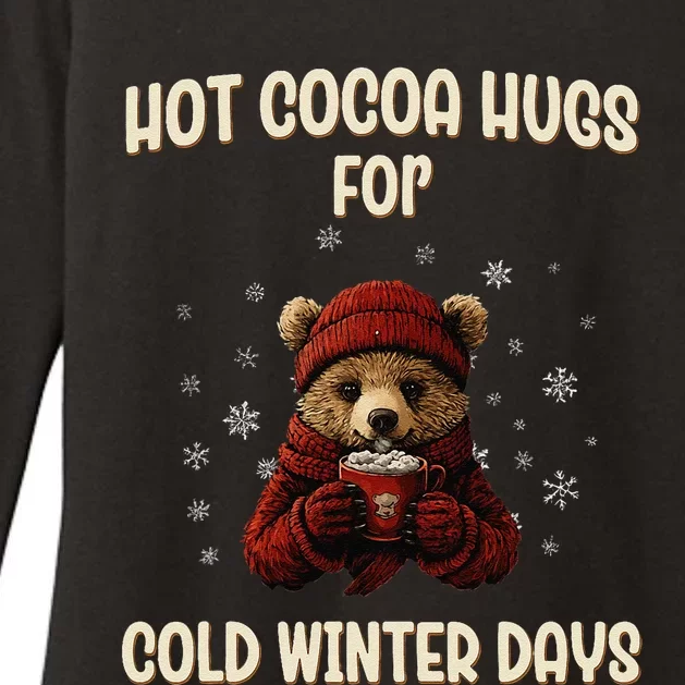 Hot Cocoa Hugs For Cold Winter Days Funny Cute Hot Chocolate Womens CVC Long Sleeve Shirt