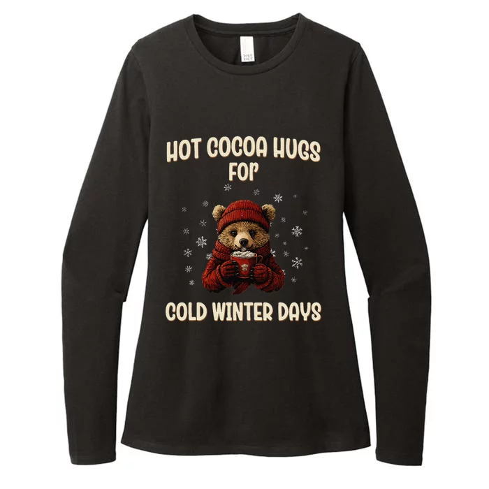 Hot Cocoa Hugs For Cold Winter Days Funny Cute Hot Chocolate Womens CVC Long Sleeve Shirt