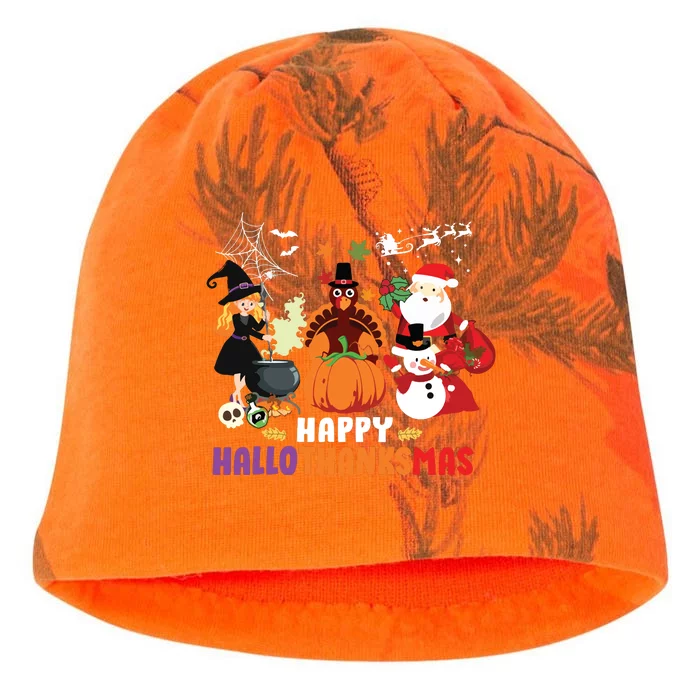 Halloween Christmas Happy Hallothanksmas Thanksgiving Kati - Camo Knit Beanie