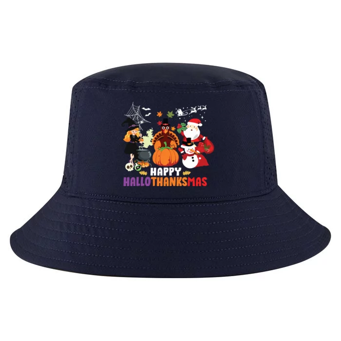 Halloween Christmas Happy Hallothanksmas Thanksgiving Cool Comfort Performance Bucket Hat