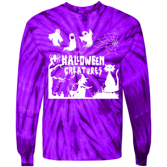 Halloween Creatures Tie-Dye Long Sleeve Shirt