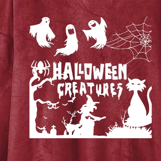 Halloween Creatures Hooded Wearable Blanket