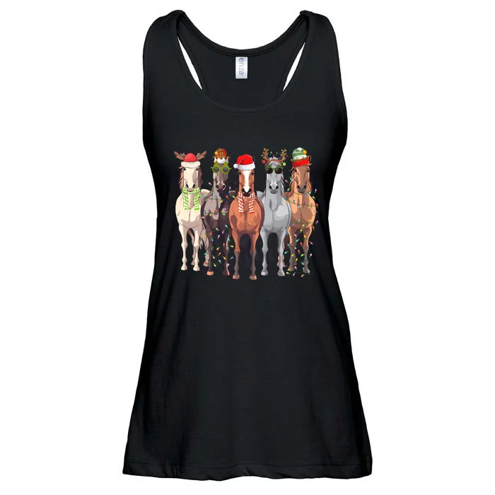 Horses Christmas Ladies Essential Flowy Tank