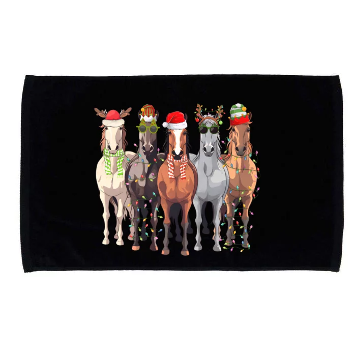 Horses Christmas Microfiber Hand Towel