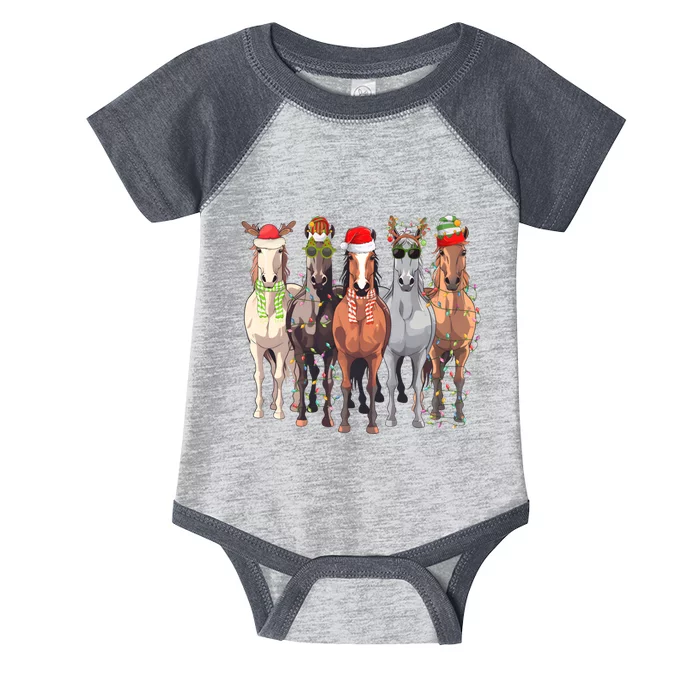 Horses Christmas Infant Baby Jersey Bodysuit