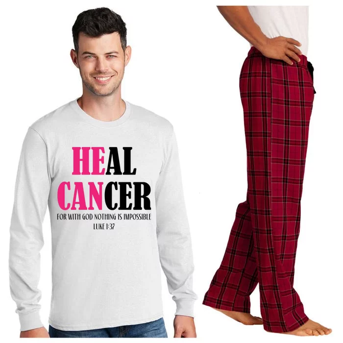 He Can Heal Cancer Long Sleeve Pajama Set