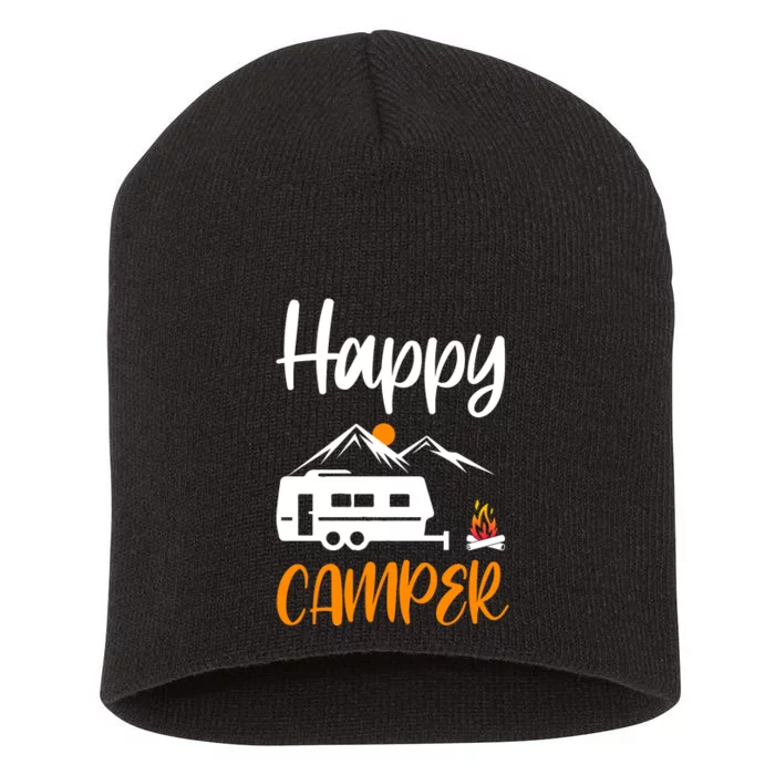 Happy Camper Short Acrylic Beanie