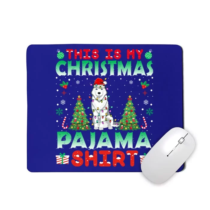 Husky Christmas Hat Pajama Gift Xmas Husky Lover Gift Mousepad