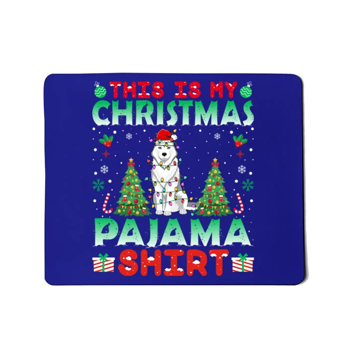 Husky Christmas Hat Pajama Gift Xmas Husky Lover Gift Mousepad