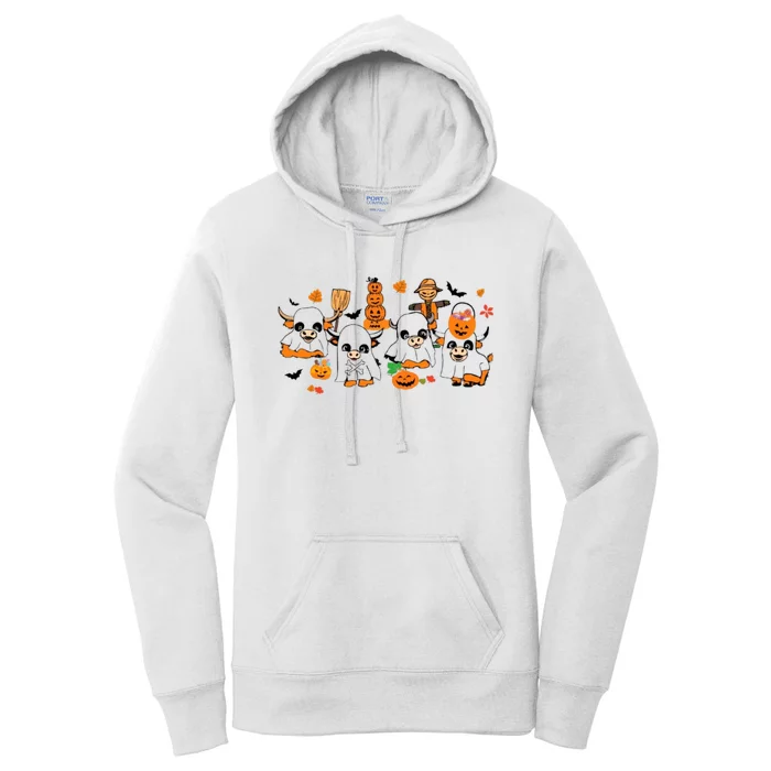 Highland Cow Halloween Fall Western Halloween Women's Pullover Hoodie