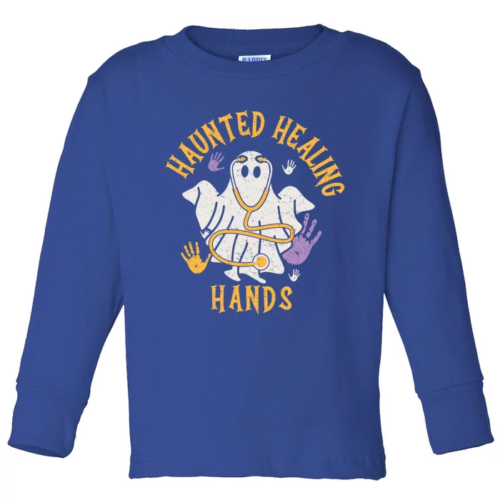 Halloween Costume Haunted Healing Hands Nurse Ghost Scrub Gift Toddler Long Sleeve Shirt