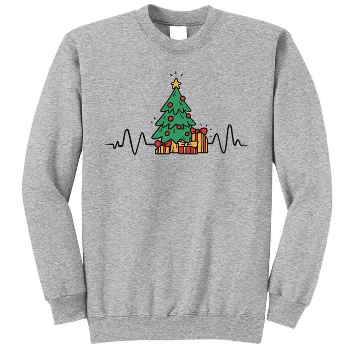 Heartbeat Christmas Holiday Tall Sweatshirt