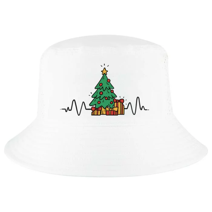 Heartbeat Christmas Holiday Cool Comfort Performance Bucket Hat