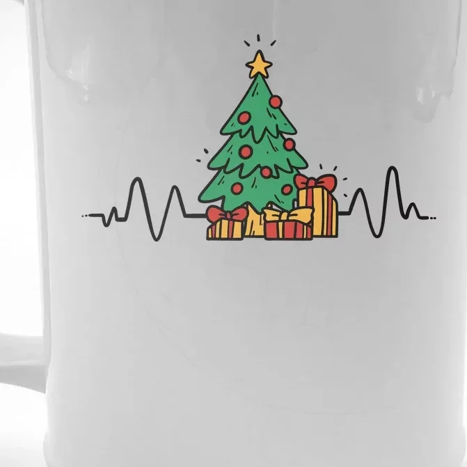 Heartbeat Christmas Holiday Front & Back Beer Stein