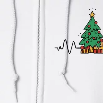 Heartbeat Christmas Holiday Full Zip Hoodie