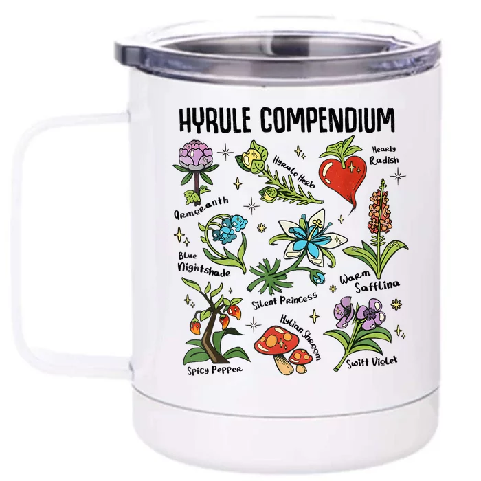 Hyrule Compendium Hyrule Floral Plants Front & Back 12oz Stainless Steel Tumbler Cup