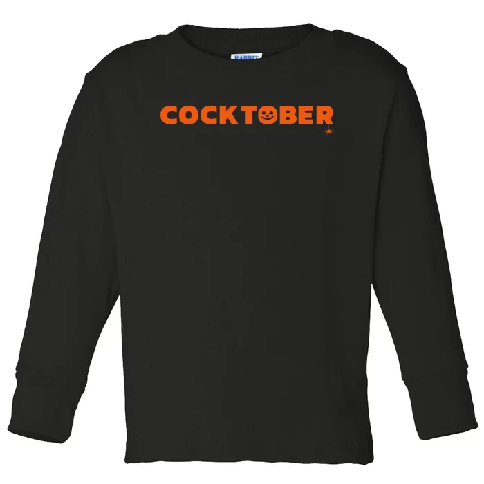 Happy Cocktober Halloween Costume Funny Halloween Toddler Long Sleeve Shirt