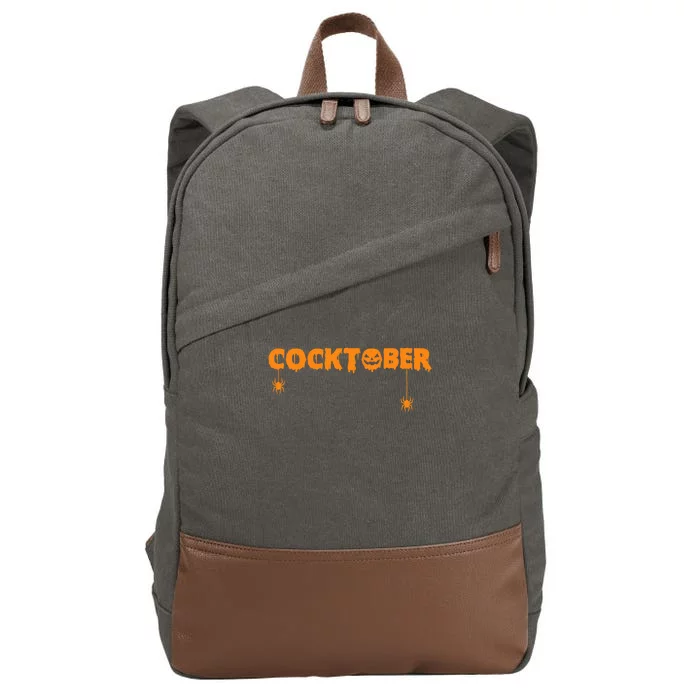 Happy Cocktober Halloween Costume Funny Halloween Cotton Canvas Backpack