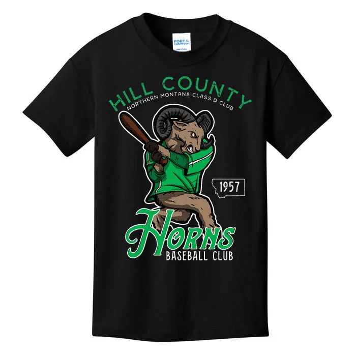 Hill County Horns Retro Minor League Baseball Team Kids T-Shirt