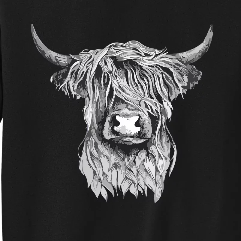 Highland Cow Hand Drawn Illustration Tall Sweatshirt