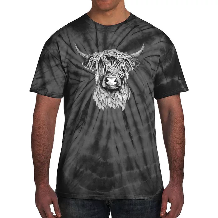 Highland Cow Hand Drawn Illustration Tie-Dye T-Shirt