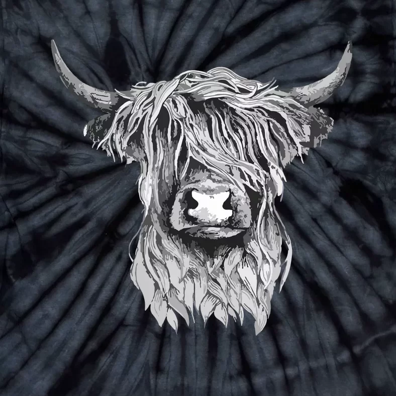 Highland Cow Hand Drawn Illustration Tie-Dye T-Shirt