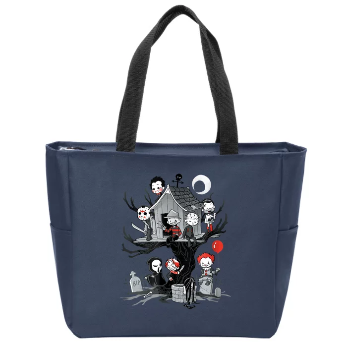 Horror Clubhouse Zip Tote Bag