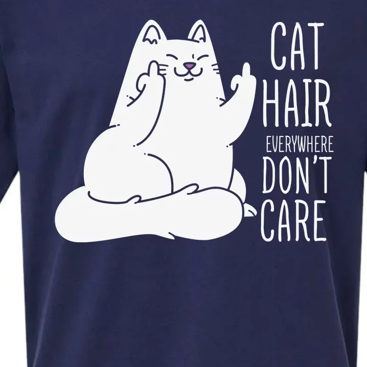 Humor Cat Hair Everywhere Don't Care Sueded Cloud Jersey T-Shirt