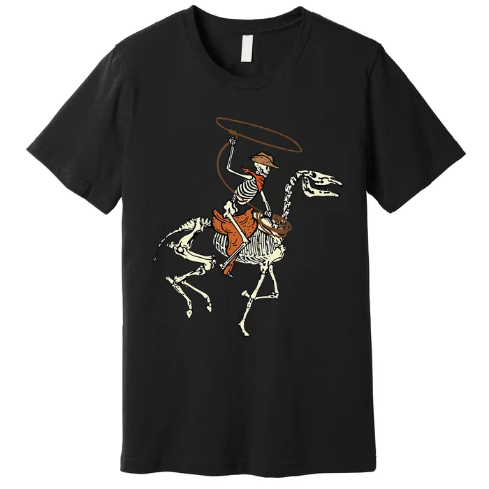 Halloween Cowboy Horse Skeleton Costume Kids Premium T-Shirt