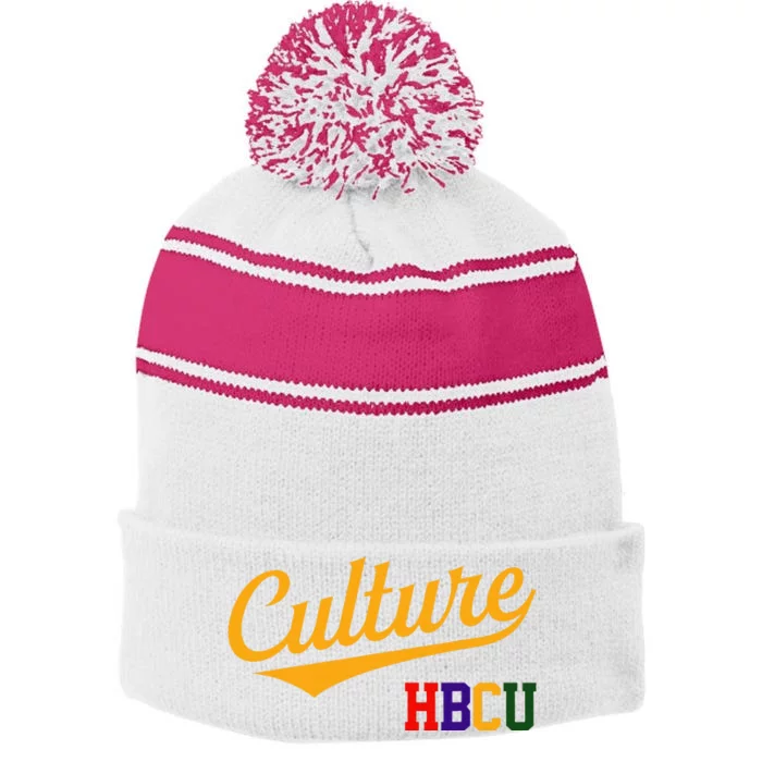 Hbcu Culture Historically Black College And University Stripe Pom Pom Beanie