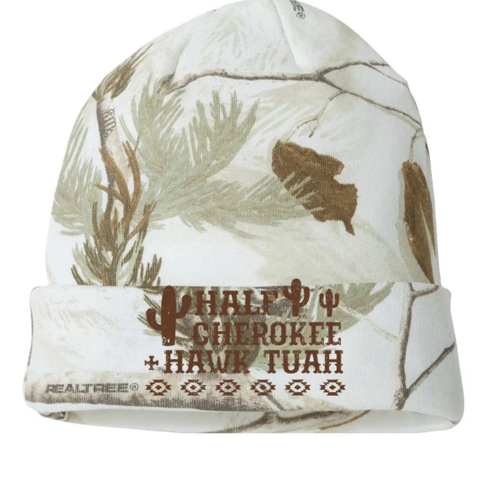 Half Cherokee Hawk Tush Funny Native American Pride Indians Kati - 12in Camo Beanie